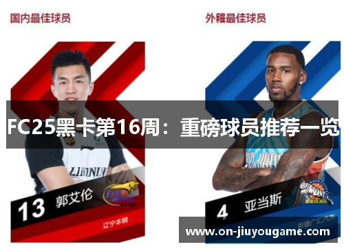 FC25黑卡第16周：重磅球员推荐一览